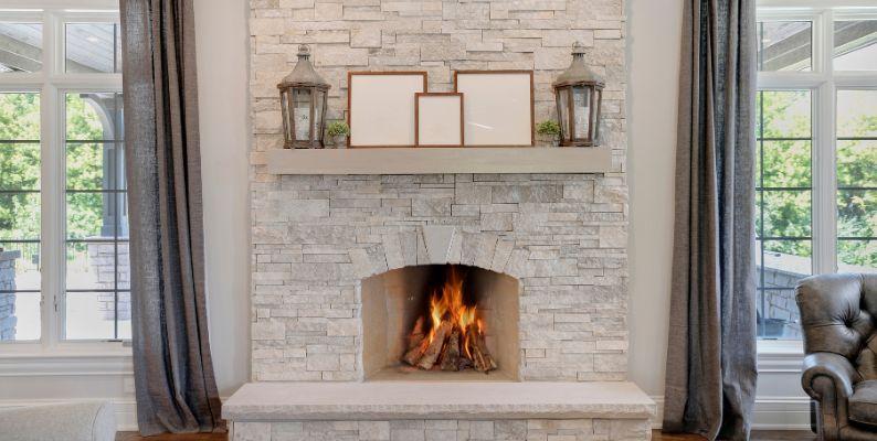 clean fireplace and chimney in the fall