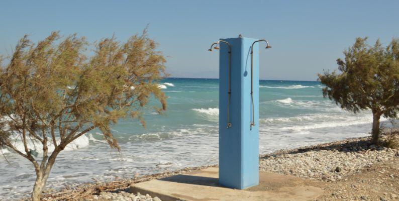 outdoor shower at the beach