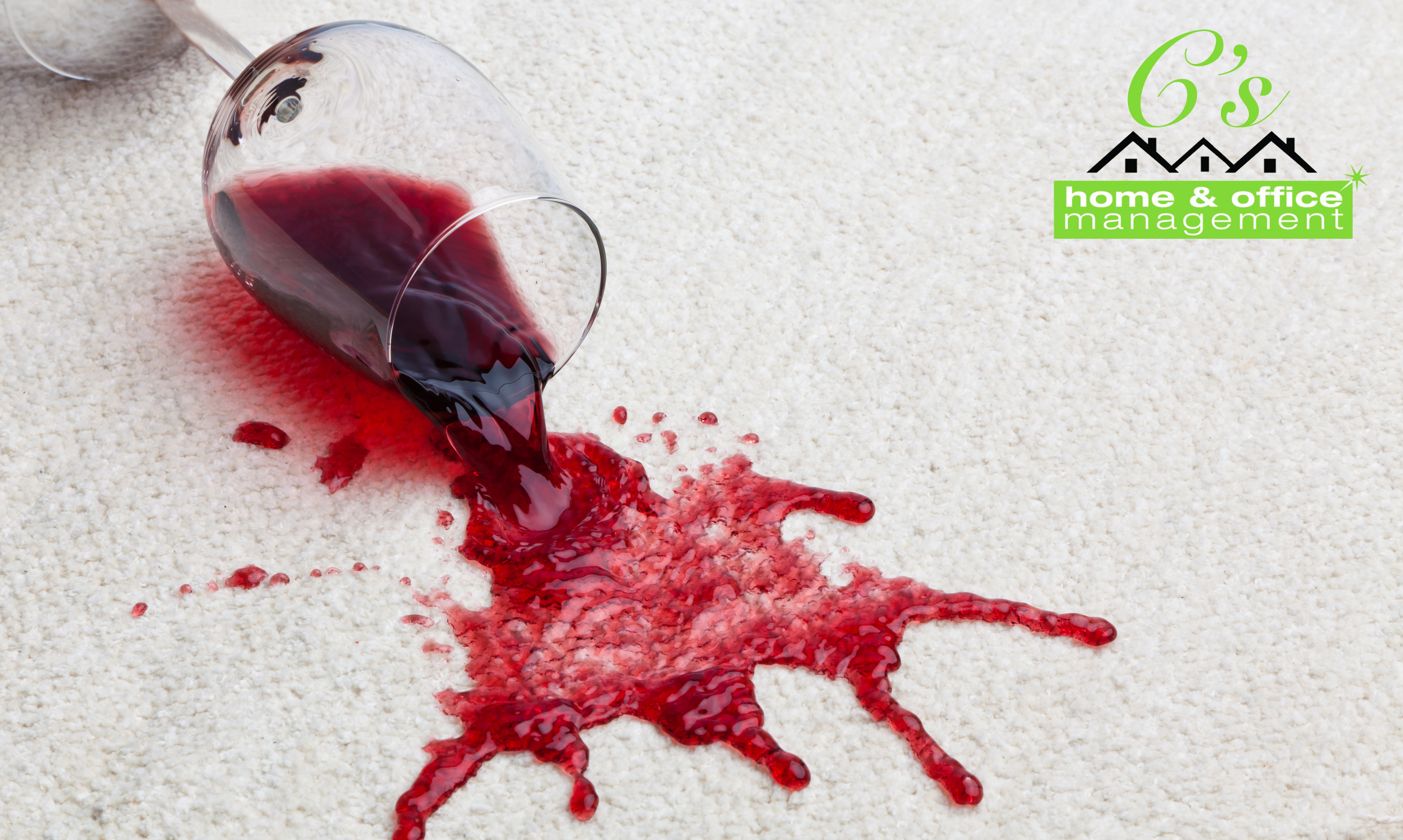 Glass of wine spilled