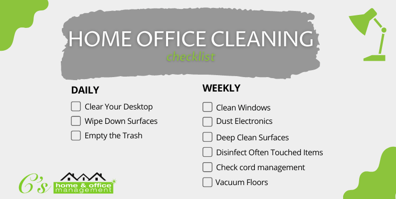 home office cleaning checklist